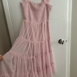 Baltic Born Pink Tiered Maxi Dress for Prom